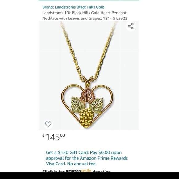 Jewelry - Vintage Heart Pendant Necklace Black Hills Style S